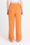 Kadın Pantolon-Orange Beli Lastikli Bol Paça Dokuma Pantolon 4284-1-rulem