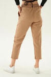 Kadın Pantolon-Paça Püskül Pantolon 4228 Camel -rulem