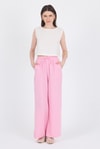 Kadın Pantolon-Pembe  %100 Pamuk Müslin Palazzo/Bol Paça Pantolon 8056A-rulem