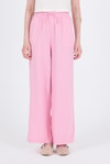 Kadın Pantolon-Pembe  %100 Pamuk Müslin Palazzo/Bol Paça Pantolon 8056A-rulem