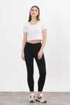 Kadın Pantolon-Siyah Dar Paça Skinny Pantolon 11013-1-rulem