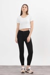 Kadın Pantolon-Siyah Dar Paça Skinny Pantolon 11013-1-rulem