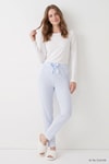 Kadın Pijama Alt-Çizgili Pijama 4523 Mavi -rulem