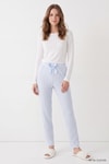 Kadın Pijama Alt-Çizgili Pijama 4523 Mavi -rulem