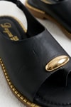 Kadın Sandalet-Parmak Arası Sandalet Gold Toka Detaylı 100 Siyah -rulem