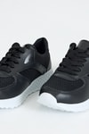 Kadın Spor Ayakkabı-Sneaker-Siyah File Detaylı Spor Ayakkabı 7027-rulem