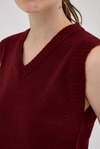 Kadın Süveter-Bordo Oversize V Yaka Kadın Süveter 2292-rulem