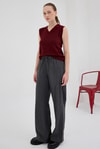 Kadın Süveter-Bordo Oversize V Yaka Kadın Süveter 2292-rulem