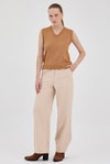 Kadın Süveter-Taba Oversize V Yaka Kadın Süveter 2292-rulem