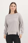 Kadın Sweatshirt-Açık Gri Bisiklet Yaka Parçalı Oysho Sweat 3000-rulem