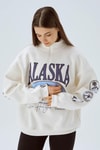 Kadın Sweatshirt-Alaska Baskı Sweat 3610 Ekru -rulem