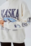 Kadın Sweatshirt-Alaska Baskı Sweat 3610 Ekru -rulem