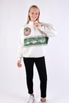 Kadın Sweatshirt-Baskılı Fermuarlı Sweat 1118 Ekru -rulem