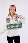 Kadın Sweatshirt-Baskılı Fermuarlı Sweat 1118 Ekru -rulem