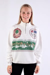 Kadın Sweatshirt-Baskılı Fermuarlı Sweat 1118 Ekru -rulem