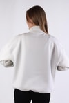 Kadın Sweatshirt-Baskılı Fermuarlı Sweat 1118 Ekru -rulem
