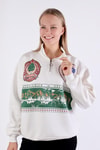 Kadın Sweatshirt-Baskılı Fermuarlı Sweat 1118 Ekru -rulem