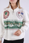 Kadın Sweatshirt-Baskılı Fermuarlı Sweat 1118 Ekru -rulem