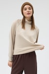 Kadın Sweatshirt-Bej Dik Yaka Reglan Kol Kadın Sweat 8252A-rulem