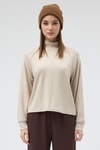 Kadın Sweatshirt-Bej Dik Yaka Reglan Kol Kadın Sweat 8252A-rulem