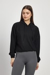 Kadın Sweatshirt-Bel Bağcık Detay Sweat 1054 Siyah -rulem
