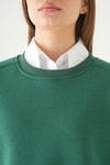 Kadın Sweatshirt-Bisiklet Yaka Crop Sweat 9210M Benetton Yeşili -rulem