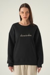 Kadın Sweatshirt-Bisiklet Yaka Sweat 1984 Siyah -rulem