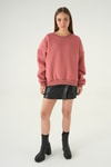 Kadın Sweatshirt-Bisiklet Yaka Sweat 1029 Gül Kurusu -rulem