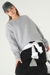 Kadın Sweatshirt-Bisiklet Yaka Sweat 1029 Gri -rulem