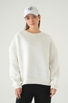 Kadın Sweatshirt-Bisiklet Yaka Sweat 1029 Beyaz -rulem