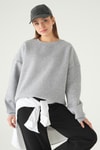 Kadın Sweatshirt-Bisiklet Yaka Sweat 1029 Gri -rulem