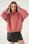 Kadın Sweatshirt-Bisiklet Yaka Sweat 1029 Gül Kurusu -rulem