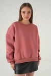 Kadın Sweatshirt-Bisiklet Yaka Sweat 1029 Gül Kurusu -rulem