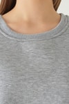 Kadın Sweatshirt-Bisiklet Yaka Sweat 1029 Gri -rulem