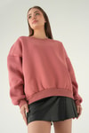 Kadın Sweatshirt-Bisiklet Yaka Sweat 1029 Gül Kurusu -rulem