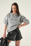 Kadın Sweatshirt-Bisiklet Yaka Sweat 1984 Gri -rulem