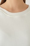 Kadın Sweatshirt-Bisiklet Yaka Sweat 1029 Beyaz -rulem