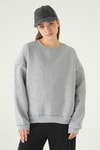 Kadın Sweatshirt-Bisiklet Yaka Sweat 1029 Gri -rulem
