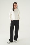 Kadın Sweatshirt-Bisiklet Yaka Sweat 8277A Ekru -rulem
