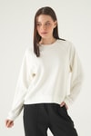 Kadın Sweatshirt-Bisiklet Yaka Sweat 8277A Ekru -rulem