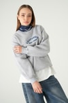 Kadın Sweatshirt-California Baskılı Sweat 1403 Gri -rulem