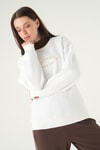 Kadın Sweatshirt-California Baskılı Sweat 1403 Ekru -rulem