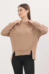 Kadın Sweatshirt-Camel Bisiklet Yaka Parçalı Oysho Sweat 3000-rulem