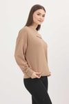 Kadın Sweatshirt-Camel Dreamer Nakış Detay Oysho Sweat 4004-rulem