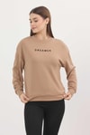 Kadın Sweatshirt-Camel Dreamer Nakış Detay Oysho Sweat 4004-rulem