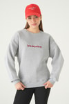 Kadın Sweatshirt-Cherry On Top Baskılı Sweat 1041 Gri -rulem
