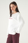 Kadın Sweatshirt-Cherry On Top Baskılı Sweat 1041 Krem -rulem