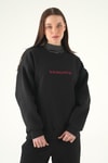 Kadın Sweatshirt-Cherry On Top Baskılı Sweat 1041 Siyah -rulem