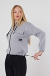 Kadın Sweatshirt-Dalgıç Detay Cepli Sweat 9159M Gri -rulem
