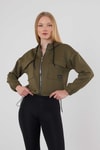 Kadın Sweatshirt-Dalgıç Detay Cepli Sweat 9159M Haki -rulem